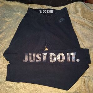 Nike Black Leggings with Black to Gold Slogan